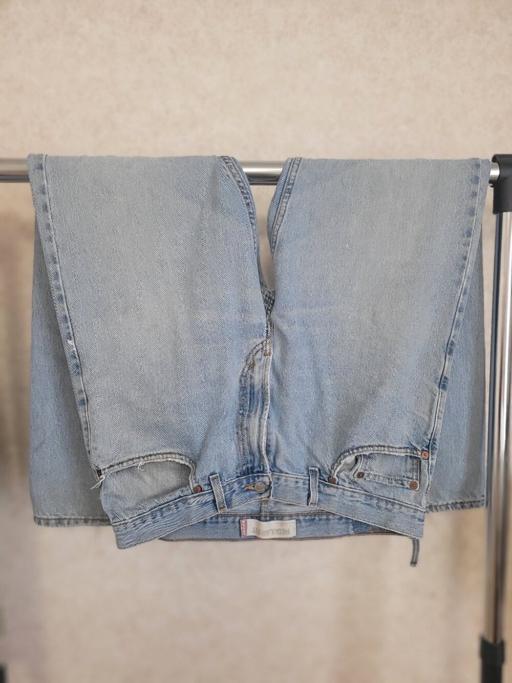 Levis 505 Jeans Regular Fit 36x32 Mens Worn - Picture 8 of 15